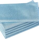 6 Pack Microfiber Glass Cleaning Cloth, 16 Inch X 16 Inch, Lint Free Quickly Clean Window, Glasses, Windshields, Mirrors, and Stainless Steel, Blue