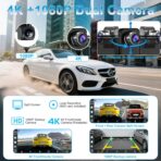 Carplay Screen for Car,10.26" HD Car Stereo for Apple Carplay & Android Auto -with Rotatable 4K Dash Cam & HD Backup Camera, Dual Front/Inside Recording, GPS Navigator for Cars,Trucks - Image 3