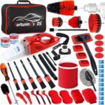 55PCS Car Detailing Kit Interior Cleaner with High Power Handheld Vacuum, Car Detailing Brush Set, Car Cleaning Kit, Drill Brush Set, Car Cleaning Tools Brushes for Interior, Exterior, Wheels