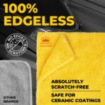 Super Soft Microfiber Towels for Cars - Edgeless - 6pk (12”x12”) - Premium Scratch-Free Towel - Great for Drying, Detailing, Polishing, Buffing - Ultra Absorbent Microfiber Cleaning Cloths for Car - Image 4