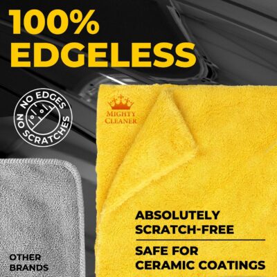Super Soft Microfiber Towels for Cars - Edgeless - 6pk (12”x12”) - Premium Scratch-Free Towel - Great for Drying, Detailing, Polishing, Buffing - Ultra Absorbent Microfiber Cleaning Cloths for Car - Image 4