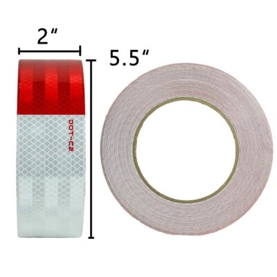SWRT DOT-C2 Reflective Tape 2 Inch x 30 Feet Red White Reflective Tape Outdoor Waterproof Conspicuity Strong Adhesive Reflector Tape Warning Safety Tape for Vehicles Trailers Boats Signs - Image 8