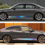 TOMALL 2Pcs 74'' Car Body Side Stickers Racing Sports Stripe Decals for Car Universal Vinyl Waterproof Decal Dcoration Accessories Graphic Decals for Truck SUV Off-Road Vehicles Decorations(Gradient) - Image 5