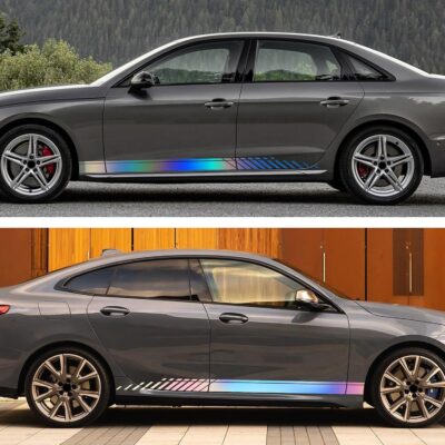 TOMALL 2Pcs 74'' Car Body Side Stickers Racing Sports Stripe Decals for Car Universal Vinyl Waterproof Decal Dcoration Accessories Graphic Decals for Truck SUV Off-Road Vehicles Decorations(Gradient) - Image 5