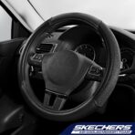 Skechers Air-Cooled Steering Wheel Cover,Leather Car Steering Wheel Cover Universal Fit 14" 1/2-15" Car Wheel Protector for Men Women Fit Suvs,Vans,Sedans,Car,Trucks,Black - Image 2