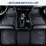 FLORICH Car Floor Mats, Waterproof Universal Heavy-Duty 4 Pieces Rubber Floor Mats for Cars, Full Set Car Mats with Anti-Slip Backing Fit for Most SUV, Vans,Trucks, Sedan(Light Black) - Image 8