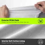 Favoto Car Cover for Tesla Model Y - Custom Fit Vehicle Cover 6 Layers Waterproof All Weather Outdoor Rain Snow Sun Dust Protection with Charging Port Ventilated Mesh Door Zipper - Image 5