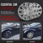 Hubcaps 4-Pack Kit, 15 inch Hub Caps Set of 4 Wheel Covers with Universal Snap-On Retention Rings, 1-Tone ABS Plastic Silver Car Rims for All Models (SG-5083-B-15) - Image 6