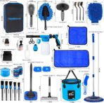THINKWORK Car Wash Kit, Car Detailing Kit with Foam Gun, Car Wash Brush Mop and Large Folding Bucket Suitable for Car Cleaning, Blue Car Wash Set Gift for Men and Women - Image 8