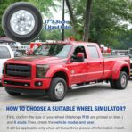 17" Wheel Simulators, 17" 8 Lug Stainless Steel Hubcaps with Wheel Lug Bolts Kit, Polished Finish, 2 Front Wheels/2 Rear Wheels, Suitable for 2005-2021 Ford F350 Truck. - Image 3
