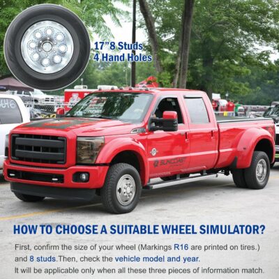 17" Wheel Simulators, 17" 8 Lug Stainless Steel Hubcaps with Wheel Lug Bolts Kit, Polished Finish, 2 Front Wheels/2 Rear Wheels, Suitable for 2005-2021 Ford F350 Truck. - Image 3