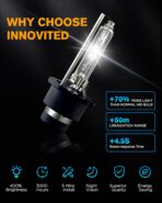 Innovited D2S HID Xenon Headlight Bulbs 6000K Cool White High Low Beam 66040 66240 85122,etc Replacement Bulb - Pack of 2 - Image 4