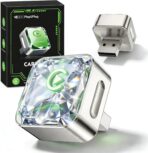 Wireless Apple CarPlay Adapter, 5.8G Quad-Core Chip No Latency, Aerospace Silicone Cooling, Zn-Alloy & Diamond Panel, Plug & Play Wired to Wireless CarPlay Adapter