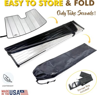 Custom Fit Windshield Foldable Sunshade for Toyota Camry Sedan, 2026 2025, Compact Reflective Block UV Rays Protector Lightweight Flexible Rigid Insulation Accessories (Made in USA) - Image 4