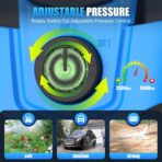 Pressure Washer 5000 PSI Adjustable Pressure, Power Cleaners Powered with 33ft Pressure Hose, 4 Nozzles and 500ml Foam Cannon, Cleaner Machine for Home, Light Blue - Image 3