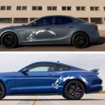 TOMALL 50'' 2Pcs Wolf Car Sticker Decal for Car Body Side Stickers Auto Wolf Graphics Racing Sports Stripes Stickers for SUV Off-Road Vehicles Car Hood Trunk Universal Waterproof Vinyl Sticker (White) - Image 4