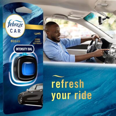 Febreze Car Ocean Scent Air Freshener Vent Clip, .07 oz. Car Vent Clip, Pack of 4 - Image 6