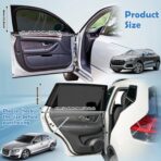 Nuanchu 4 Pack Car Window Shade Seat Sun Protection Cover Breathable Mesh Front Rear Universal Automotive Window Cover for Family Camping Privacy Blackout Front(23'', 22-43'') Rear(21'', 22-43'') - Image 2