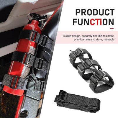 WZP Roll Bar Fire Extinguisher Mount Holder, Adjustable Fire Extinguisher Holder, Jeep Accessories Compatible with Jeep Wrangler 1965-2026 JL JK JKU TJ CJ (Black) - Image 4