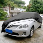 uxcell Car Cover Waterproof All Weather for Car, Full Car Cover Rain Sun Protection Universal Fit for Sedan 178''-185'' - Image 2
