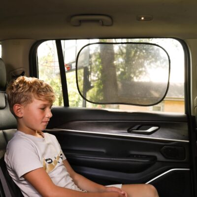 Mindful Design - Car Window Shades for Baby (2 Pack) - 21"x14" Sun Shade Blocker - Glare Shield and UV Rays Protection for Your Child - Side Window Screens for SUV - Mesh Car Window Shades for Baby - Image 6