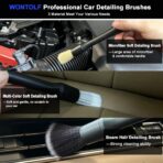 Wontolf Car Wash Kit, Car Cleaning Kit with Long Handle Car Wash Brush, Car Wash Soap, Interior Cleaner, Wheel Cleaner, Window Squeegee, Car Interior Detailing Kit for Cars Trucks RVs SUVs - Image 7