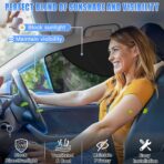 ZATOOTO Car Window Shades Front Window Sun Shade Half Blackout & Half See-Through Car Window Cover for Driver Side Privacy and Visible in One Magnetic Universal for Most Cars for Camp, Travel, Nap - Image 2
