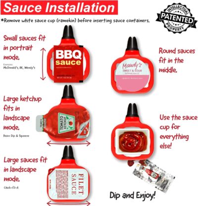 Saucemoto Dip Clip | An in-car sauce holder for ketchup and dipping sauces. As seen on Shark Tank (2 Pack, Black) - Image 4