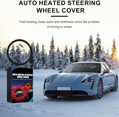 Heated Steering Wheel Cover,15" 12V Steering Wheel Warmer Heated Steering Wheel Protector Cover for Winter Universal,Suitable for Standard Size Cars, Trucks, Vans, SUV1 - Image 4