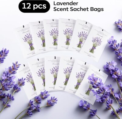 MYARO 12 Pack Lavender Scented Sachets | Odor Eliminator & Air Freshener for Drawer, Closet, Car, Shoes, Gym Bag, Suitcase | Home Fragrance Gift Set - Image 6