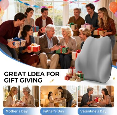 BEBAS Lumbar Support Pillow for Car, Memory Foam Back Cushion for Driving, Ergonomic Lumbar Pillow for Pain Relief, Comfort Lower Back Support for Office Chairs, Car Seat, Wheelchair -Gray - Image 8