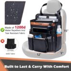 Car Seat Organizer with Laptop Compartment (Fits 15.6"), Front & Backseat Passenger Organizer with Adjustable Strap, Multiple Pockets, Portable Office Bag, Water-Resistant 1200D Polyester - Image 4