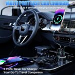 Car Charger USB C, 78W 4 Port Fast Charging Car Phone Charger Adapter, Dual USB-C & USB-A Cigarette Lighter Adapter with Voltmeter Vehicle Accessories for iPhone 17 16, iPad, Samsung, Android - Image 5