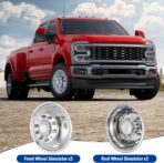 19.5" Wheel Simulators,19.5" 10 Lug Stainless Steel Hubcaps with Wheel Lug Bolts Kit,Polished Finish,2 Front Wheels/2 Rear Wheels,Wheel Simulators Suitable for 2005-2021 Ford F450/F550,Ford Raptor 2WD - Image 6