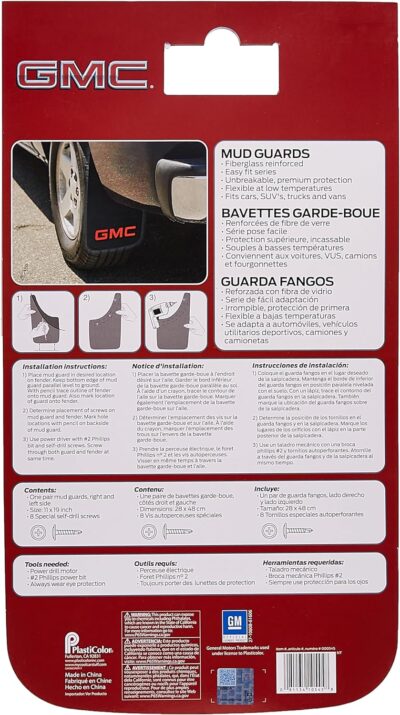 Plasticolor 000545R01 GMC Logo Easy Fit Mud Guard -19 x 11 inch -Set of 2 - Image 4