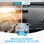 BDK Iridescent Mermaid Car Windshield Sun Shade Accordion Folding Sunshade for Windshield Blocks UV Rays Sun Visor for Car Front Window Protector - Easy Setup Keeps Vehicle Cool - 58 x 27 - Image 3