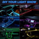 MICTUNING Car LED Interior Strip Light, 8 in 1 RGB Multicolor with 400 inches Fiber Optic Ambient Lighting Kits with Remote and APP Control, Car USB LED Strip Lights with Music Sync Mode - Image 7