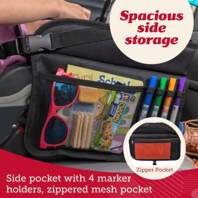 Lusso Gear Car Seat Tray - Dry-Erase Lap Desk for Kids Travel Activities - Snack & Cup Holder for Car Back Seat Organizer - Tablet Stand for Toddler Travel Essentials - Black - Image 9