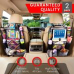 Helteko Backseat Car Organizer, Kick Mats Back Seat Protector with Touch Screen Tablet Holder, Organizer for Kids, Travel Accessories, Mat 9 Storage Pockets 2 Pack - Image 2