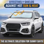 EcoNour Windshield Sunshade for Cars | Full-Coverage Heat & UV Protection | High-Performance Light Blocking Sun Shade | Foldable Design Keeps Interior Cool | Compact Storage- Medium - Image 2