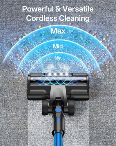 Cordless Vacuum Cleaner, 8-in-1 Cordless Stick Vacuum Cleaner with 3 Suction Modes, Up to 45mins Runtime, Rechargeable, Self-Standing, Wireless Vacuum Cleaners for Home Pet Hair Carpet Car Hard Floor - Image 2