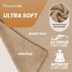 Fantasticlean Microfiber Towels for Cars, Tear Away Car Detailing Cloth Roll, RV Boat Drying Polishing, Edgeless Plush, Coral Fleece, Ultra Absorbent, Scratch-Free, 14" x 14", 20 Pack (Tan) - Image 2
