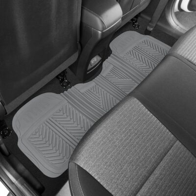 Motor Trend & BDK Heavy Duty Gray Rubber Car Mats Full Set - Universal Trim-to-Fit All Weather Floor Mats - Floor Mats for Car Accessories - Front & Back Interior Floor Mats for Truck Accessories - Image 8
