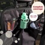 Lusso Gear Seat Back Protector - 2-Pack Kids Kick Mat & Car Seat Organizer - Waterproof Oxford Backseat Cover - 3 Mesh Pockets for Car Organization, Black - Image 4