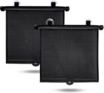 EcoNour Car Window Shades for Baby (2 Pack) - Upgraded | Shades for Side Window | Comes with Enhanced Suction Cups & Large Clips for Durability | Baby Car Accessories (15" x 17")