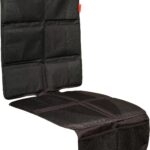 Lusso Gear Car Seat Protector for Baby Car Seat - Thick Padding - Seat Protector Under Baby Car Seat with 2 Mesh Storage Pockets - Black Waterproof Baby Car Seat Protector - Non-Slip Padded Backing