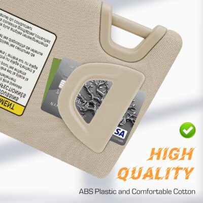 Beige Driver Left Side Sun Visor Replacement Compatible with 2013 2014 2015 2016 2017 2018 Nissan Altima Without Sunroof Replace 96401-3TA2A - Image 5