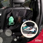 Lusso Gear Seat Back Protector - 2-Pack Kids Kick Mat & Car Seat Organizer - Waterproof Oxford Backseat Cover - 3 Mesh Pockets for Car Organization, Black - Image 8
