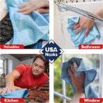 USANOOKS Microfiber Cleaning Cloth - Turq - 12Pcs (12.5x12.5 inch) High Performance - 1200 Washes, Ultra Absorbent Car Towel Traps Grime & Liquid for Streak-Free Mirror Shine - car Washing Cloth - Image 6