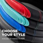 Road Comforts Car Steering Wheel Cover - Microfiber Leather Steering Wheel Wrap Sports 14.5-15 Inch Steering Wheel Cover Non-Slip for Men Women Black Color - Image 3